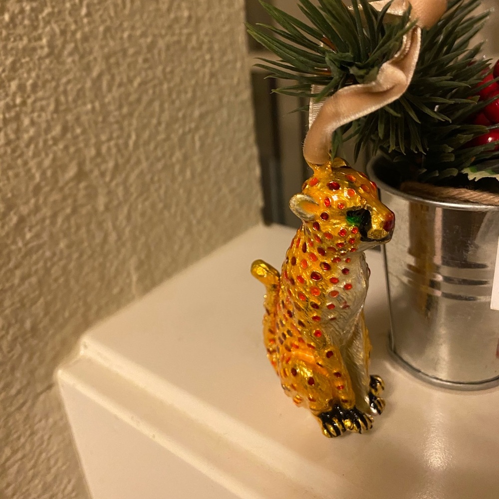 Cloisonné Leopard Christmas ornaments NEW/pier1